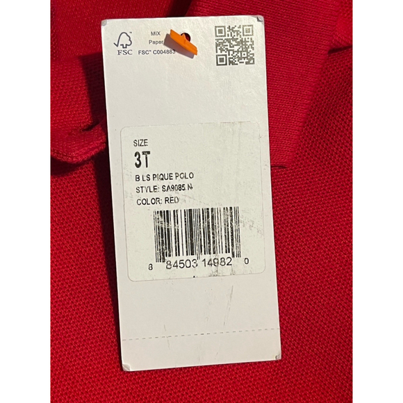 French Toast Polo Shirt Boys Size 3T Red Long Sleeve Uniform Casual Wear NWT - Picture 7 of 8